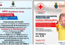 A VEGLIE WEEKEND DEDICATO ALLA PREVENZIONE VACCINAZIONE HPV E LEZIONE DI MANOVRE SALVAVITA PEDIATRICHE