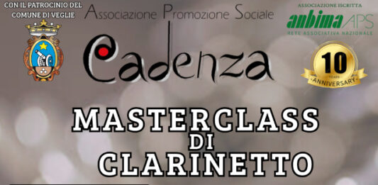 L’APS “CADENZA”ORGANIZZA UNA MASTERCLASS DI CLARINETTO CON IL M° STEFANO NOVELLI