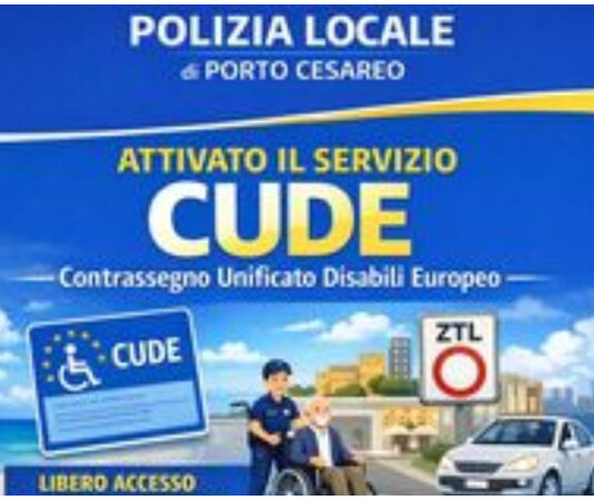 ATTIVO A PORTO CESAREO IL SERVIZIO “CUDE” CONTRASSEGNO UNIFICATO DISABILI EUROPEO