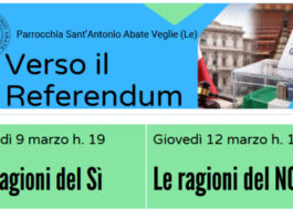 Referendum Giustizia: due incontri di approfondimento presso la Parrocchia Sant’Antonio Abate di Veglie