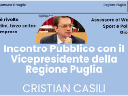 A Veglie un incontro pubblico con CRISTIAN CASILI, Vicepresidente della Regione Puglia
