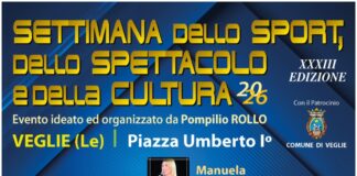 Al via la 33ª Edizione della “Settimana dello Sport dello Spettacolo e della Cultura” dal 16 al 18 Luglio a Veglie