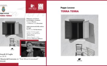 PEPPE LECCESE presenta il suo libro «TERRA TERRA» nel Chiostro del Convento dei Frati Minori Conventuali a Veglie, Venerdì 31 Luglio