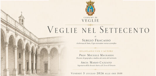 VEGLIE RISCOPRE IL SUO 700: VENERDÌ 3 LUGLIO PRESENTAZIONE DEL LIBRO DI SERGIO FRACASSO