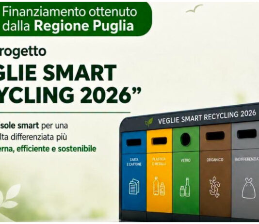 Veglie sempre più smart e sostenibile: dalla Regione Puglia 56.321,99 euro per il progetto “Veglie Smart Recycling 2026”