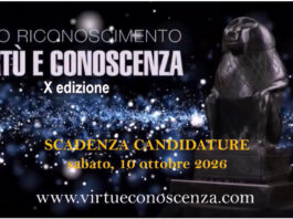 SONO UFFICIALMENTE APERTE LE CANDIDATURE PER LA X EDIZIONE PER L’ALTO RICONOSCIMENTO “VIRTÙ E CONOSCENZA 2026”