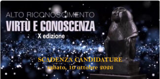 SONO UFFICIALMENTE APERTE LE CANDIDATURE PER LA X EDIZIONE PER L’ALTO RICONOSCIMENTO “VIRTÙ E CONOSCENZA 2026”