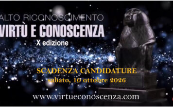 SONO UFFICIALMENTE APERTE LE CANDIDATURE PER LA X EDIZIONE PER L’ALTO RICONOSCIMENTO “VIRTÙ E CONOSCENZA 2026”