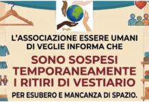 ASSOCIAZIONE “ESSERE UMANI” COMUNICAZIONE IMPORTANTE: SONO SOSPESI TEMPORANEAMENTE I RITIRI DI VESTIARIO