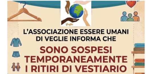 ASSOCIAZIONE “ESSERE UMANI” COMUNICAZIONE IMPORTANTE: SONO SOSPESI TEMPORANEAMENTE I RITIRI DI VESTIARIO