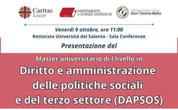 Master DAPSOS, il CSV Brindisi Lecce fa rete con Unisalento per il futuro del Terzo settore