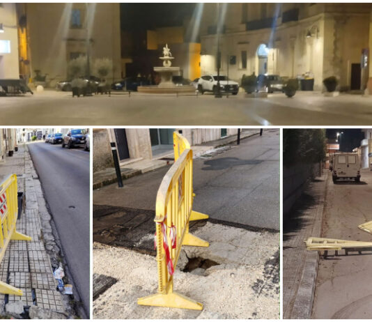 Consiglieri del gruppo di opposizione Veglie di tutti: “Veglie abbandonata: piazza deserta, strade sfondate e transenne ovunque”